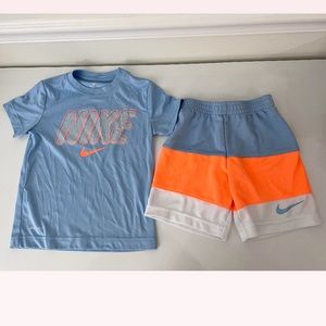 Nike Little Kid Dri-Fit T-shirt and Blocked Short Set, 2 Piece
